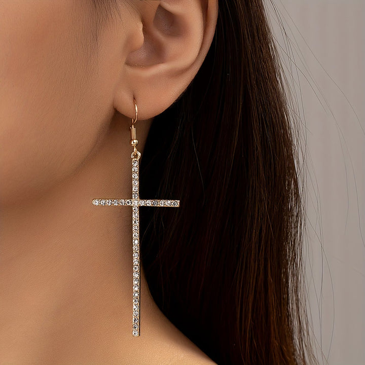 FREE Today: Slim Long Cross Dangle Earrings: Symbol of Quiet Sacred Serenity - Shining Cross - image 14