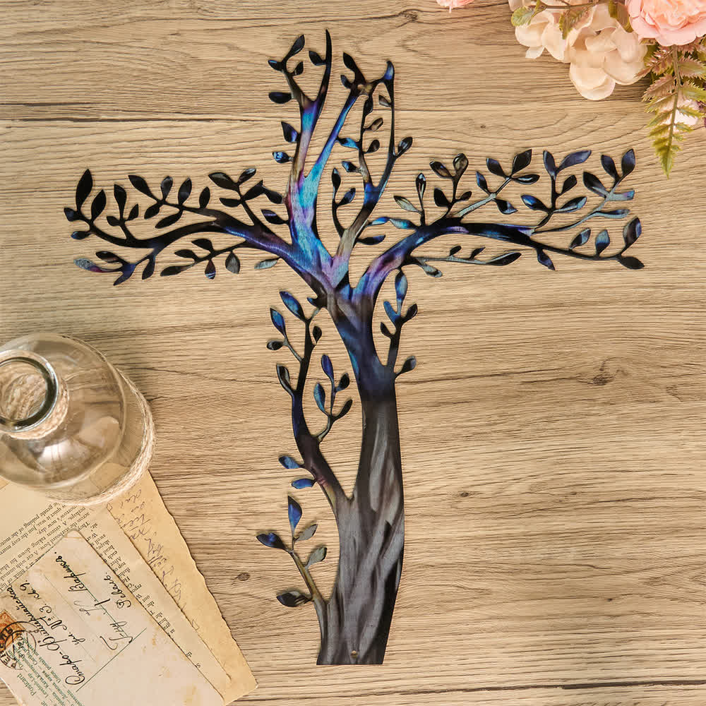 Christianartworkshop 4-Style Flourishing Cross Metal Wall Art: Growth & Grace in Every Branch - image 7