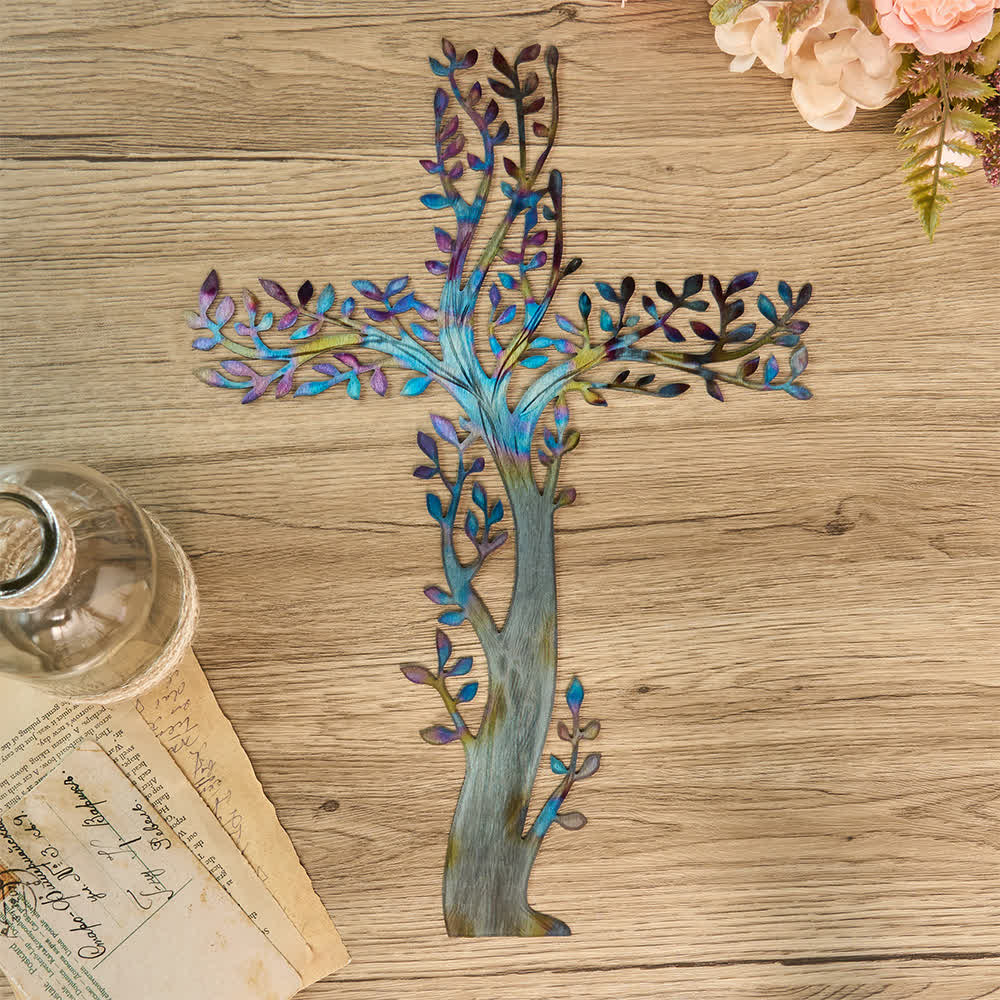 Christianartworkshop 4-Style Flourishing Cross Metal Wall Art: Growth & Grace in Every Branch - image 1