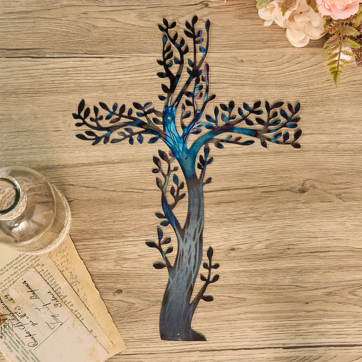 Christianartworkshop 4-Style Flourishing Cross Metal Wall Art: Growth & Grace in Every Branch - image 3