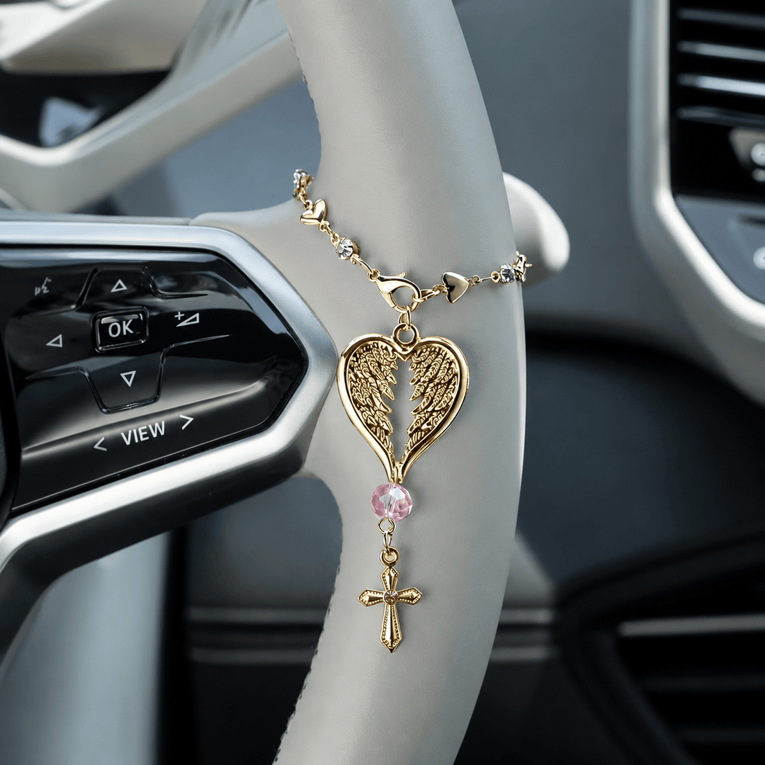 FREE Today: Guardian Angel-Wing Heart Keychain for Car: Quiet Reminder of Tender Protection - Golden Angel - image 6