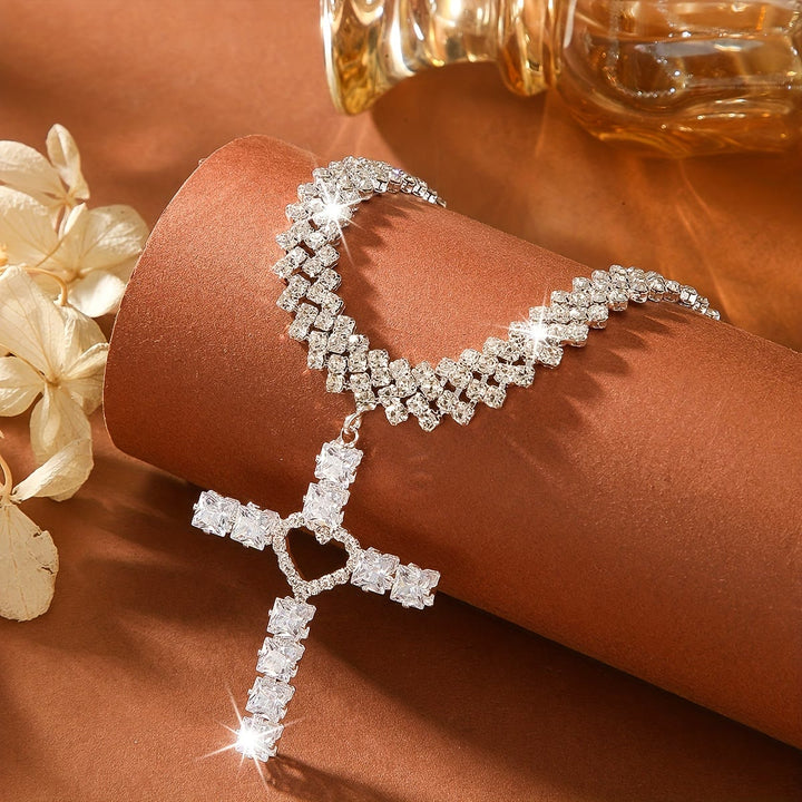 Christianartworkshop Glittering Faceted Heart Cross Choker: Token of Pure Celestial Affection - image 4