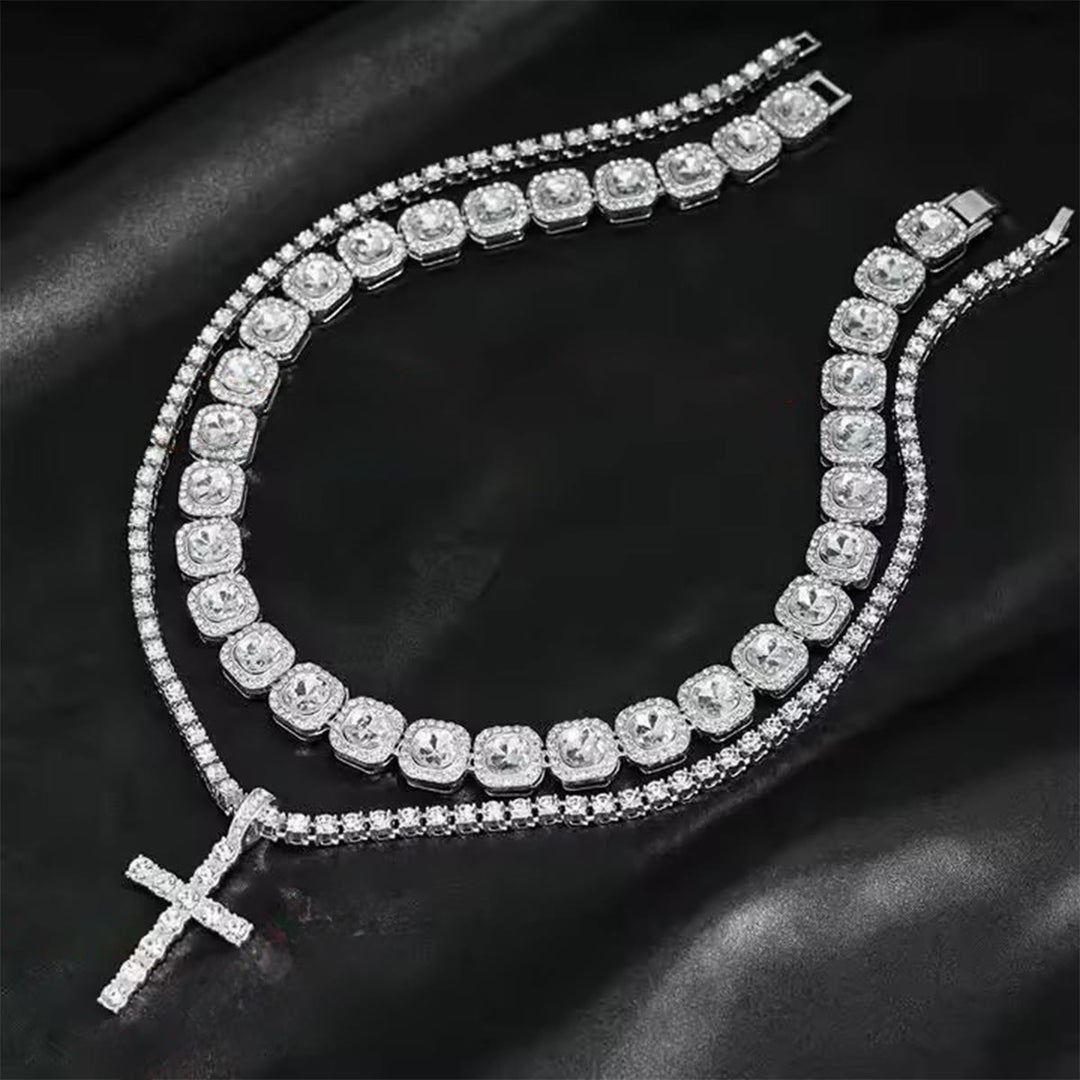 Christianartworkshop Dual Layer Iced Out Cross Necklace: Emblem of Radiant Heavenly Blessing - image 6