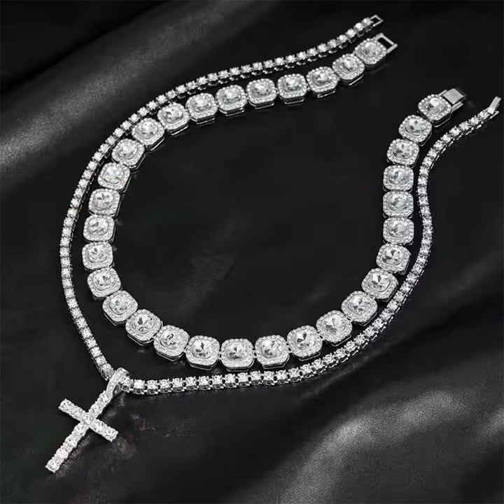 Christianartworkshop Dual Layer Iced Out Cross Necklace: Emblem of Radiant Heavenly Blessing - image 6