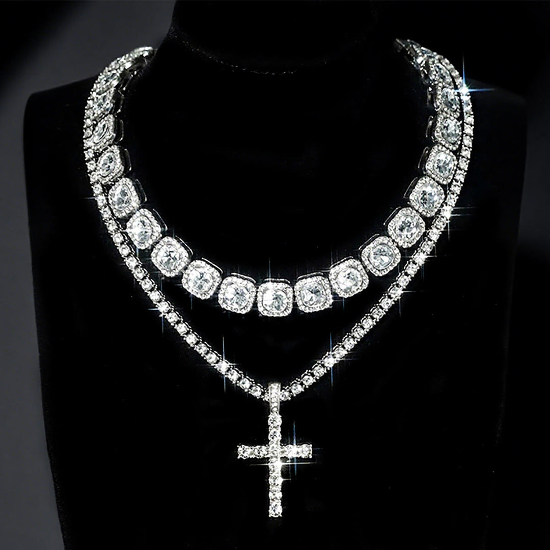 Christianartworkshop Dual Layer Iced Out Cross Necklace: Emblem of Radiant Heavenly Blessing - image 7