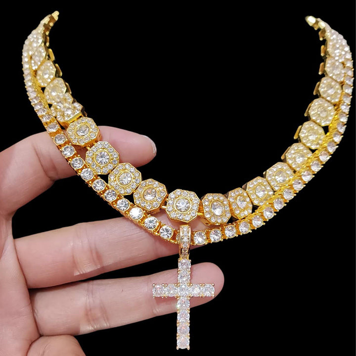 Christianartworkshop Dual Layer Iced Out Cross Necklace: Emblem of Radiant Heavenly Blessing - image 4