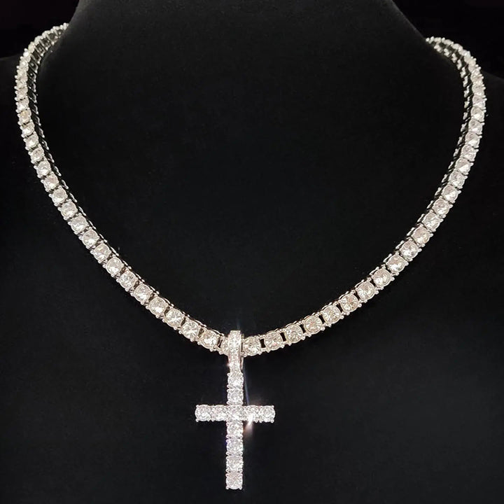 Christianartworkshop Dual Layer Iced Out Cross Necklace: Emblem of Radiant Heavenly Blessing - image 3