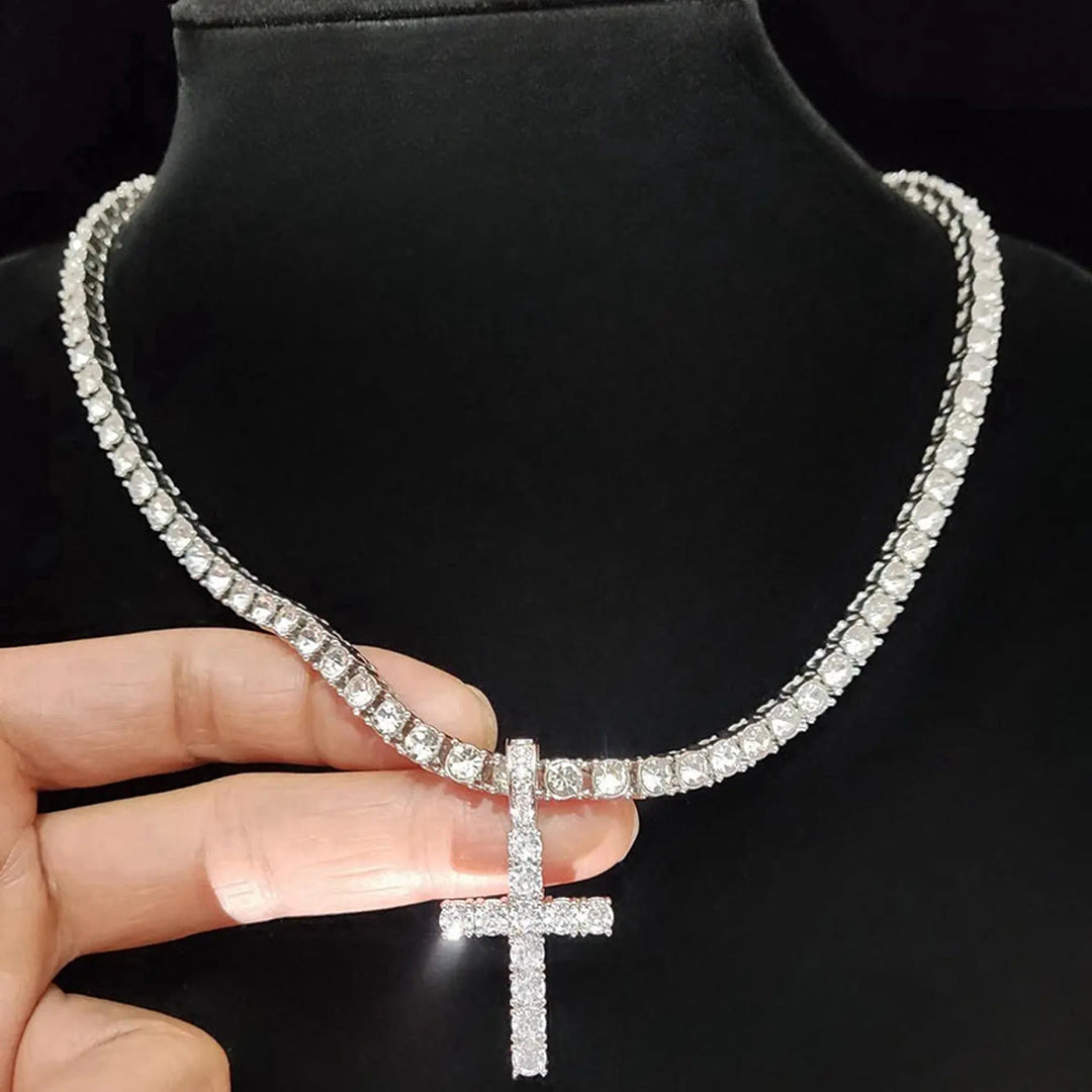 Christianartworkshop Dual Layer Iced Out Cross Necklace: Emblem of Radiant Heavenly Blessing - image 10