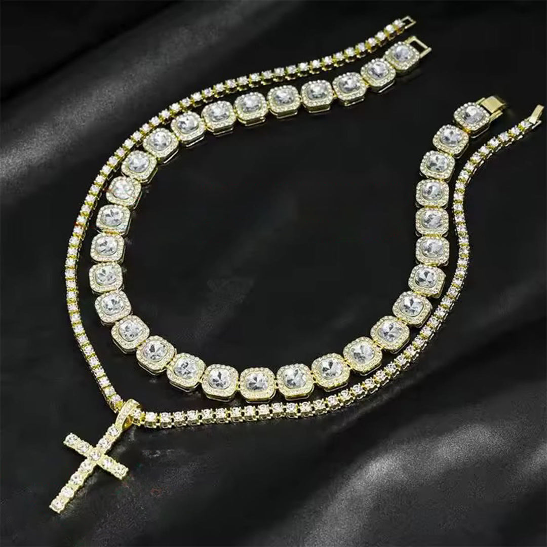 Christianartworkshop Dual Layer Iced Out Cross Necklace: Emblem of Radiant Heavenly Blessing - image 1