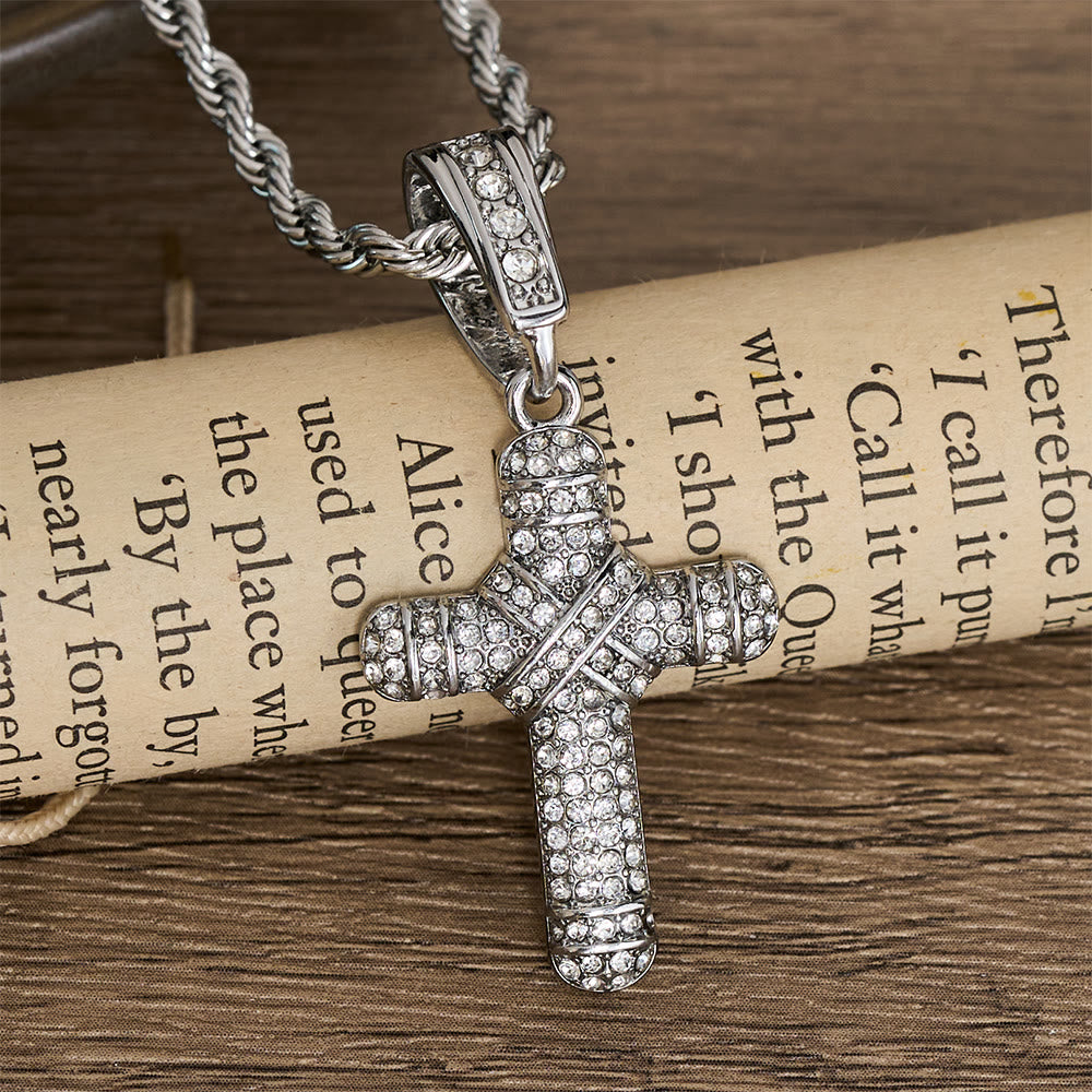 Christianartworkshop Iced Out Rope Chain Cross Necklace: Emblem of Timeless Heavenly Grace - image 6