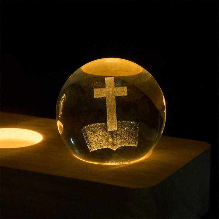 Christianartworkshop 3D Inner Carved Sacred Portrait Crystal Globe Light: Token of Timeless Divine Comfort - image 4