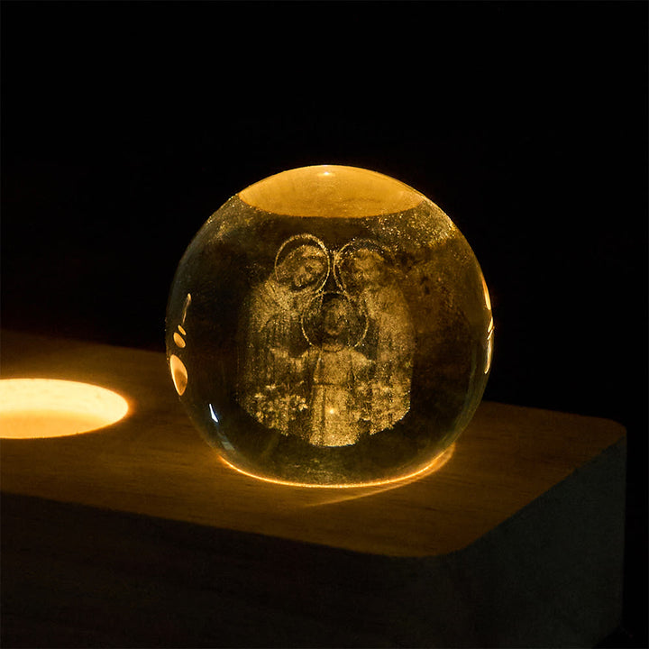 Christianartworkshop 3D Inner Carved Sacred Portrait Crystal Globe Light: Token of Timeless Divine Comfort - image 3