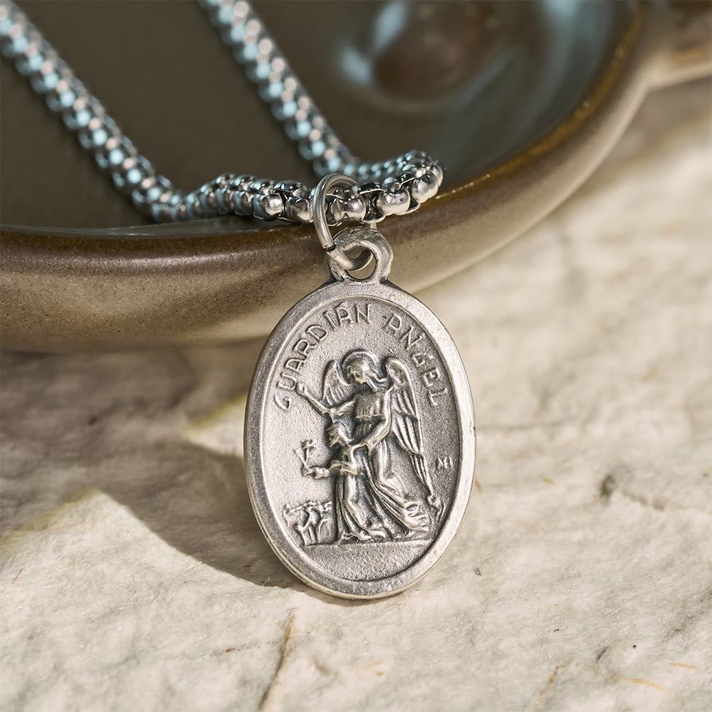 Christianartworkshop Oval Double Sided Sacred Image Medal Necklace: Bearer of Soft Sacred Serenity - t. Michael Guardian Angel - image 6