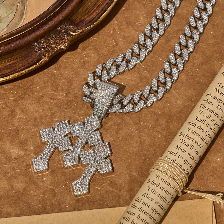 Christianartworkshop Bold Bling Triple Cross Cuban Chain: Sign of Radiant Celestial Shelter - Silver - image 3