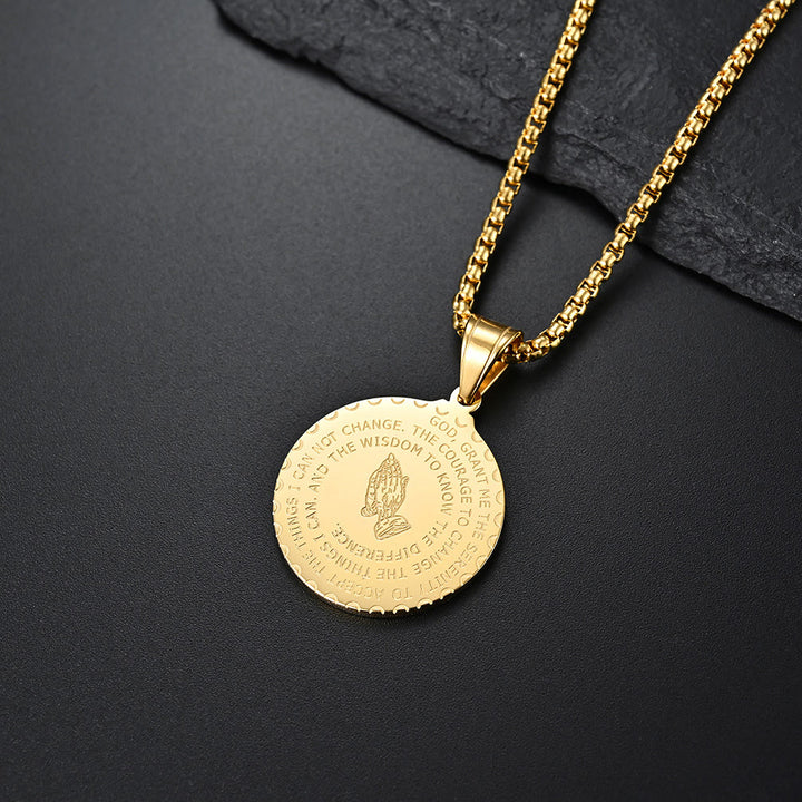 Christianartworkshop Polished Praying Hand Serenity Prayer Chain: Sign of Steadfast Celestial Solace - image 3