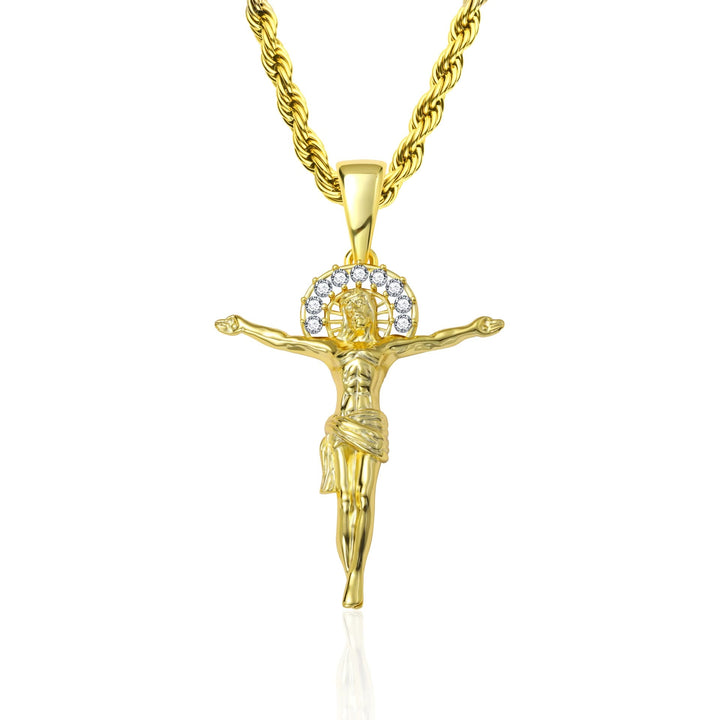Christianartworkshop Dazzling Crystal Halo Crucifix Pendant: Token of Constant Divine Serenity - image 4