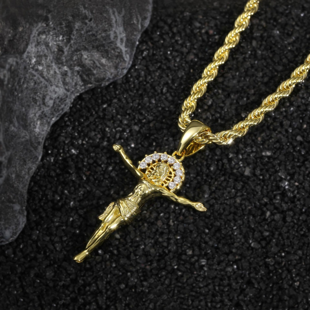 Christianartworkshop Dazzling Crystal Halo Crucifix Pendant: Token of Constant Divine Serenity - image 3