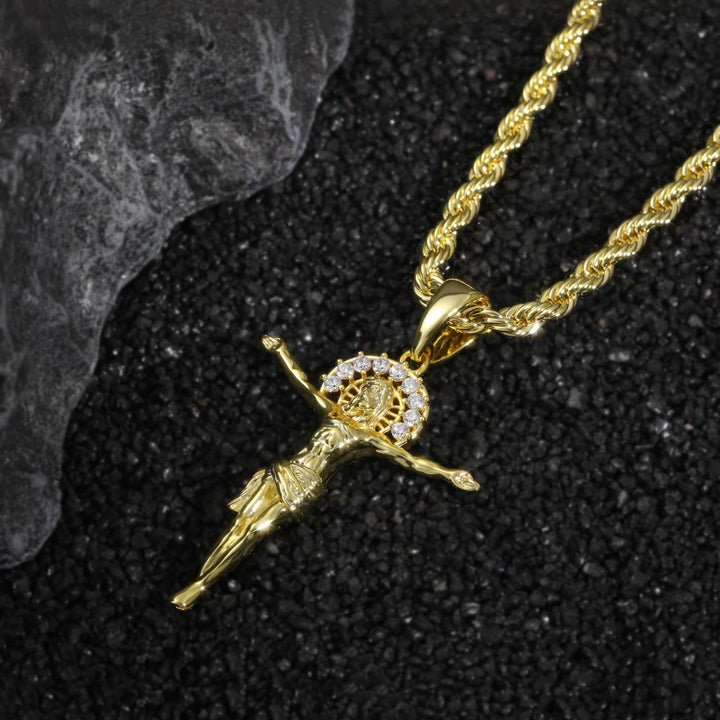 Christianartworkshop Dazzling Crystal Halo Crucifix Pendant: Token of Constant Divine Serenity - image 3