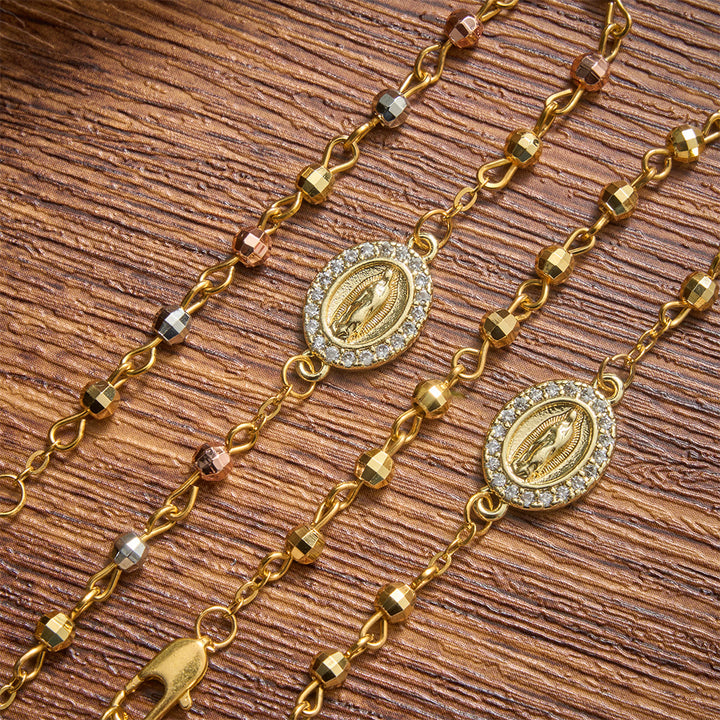 Christianartworkshop Dainty Textured Bead Our Lady of Guadalupe Crucifix Bracelet: Bearer of Enduring Sacred Grace - image 5
