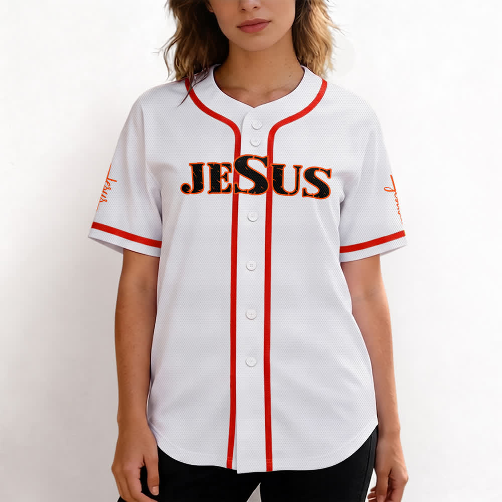 Christianartworkshop Dual‑Side Jesus The Way The Truth Cross Print Baseball Jersey - image 17