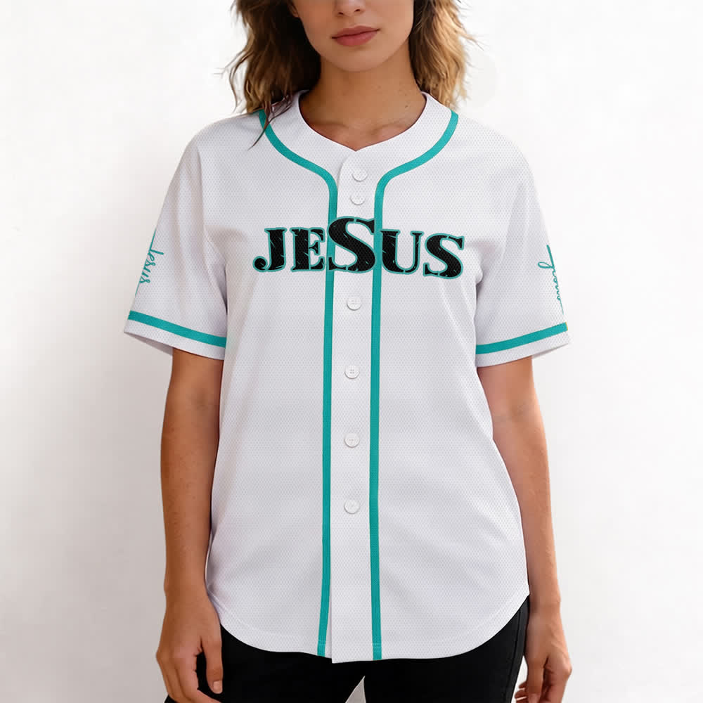 Christianartworkshop Dual‑Side Jesus The Way The Truth Cross Print Baseball Jersey - image 31