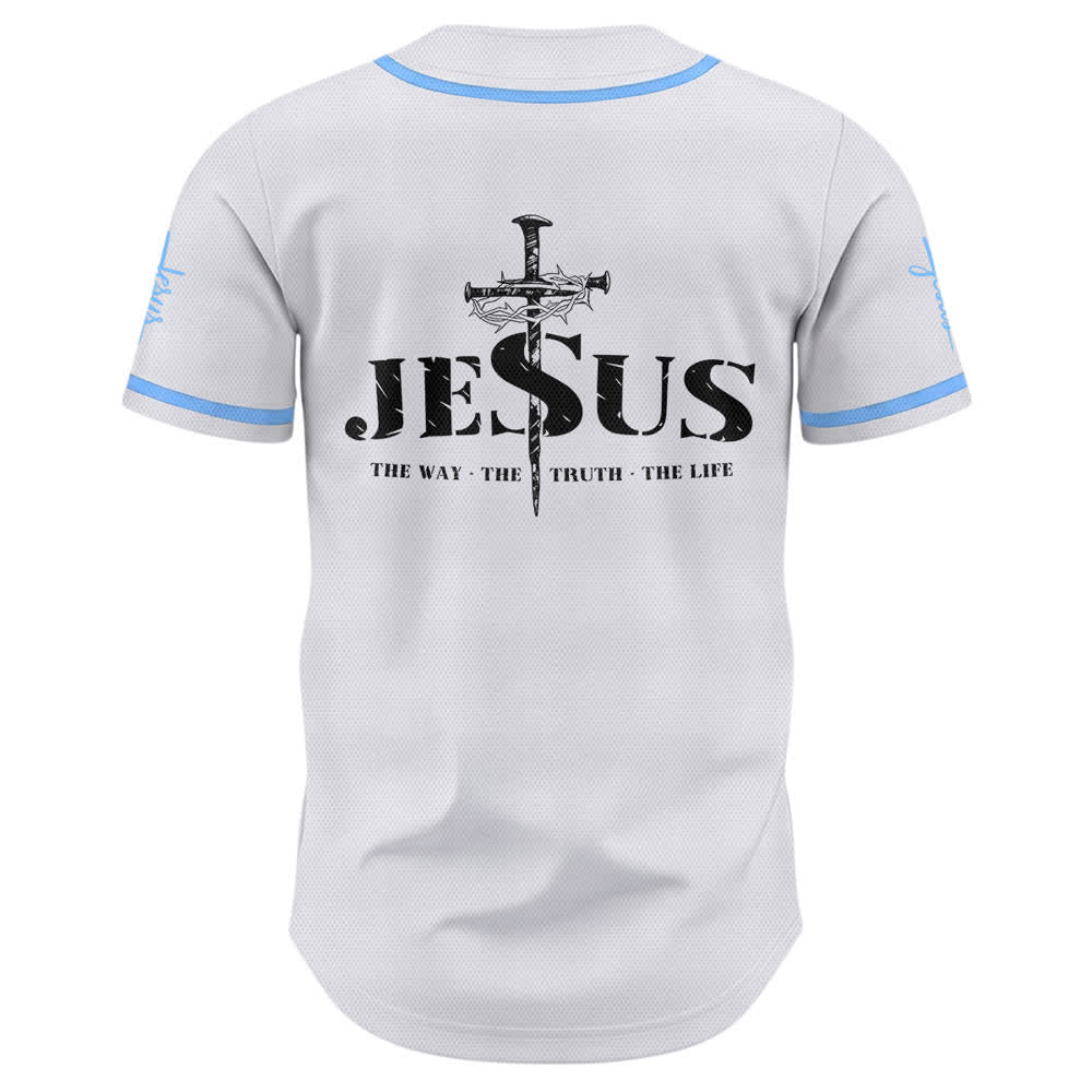 Christianartworkshop Dual‑Side Jesus The Way The Truth Cross Print Baseball Jersey - image 37