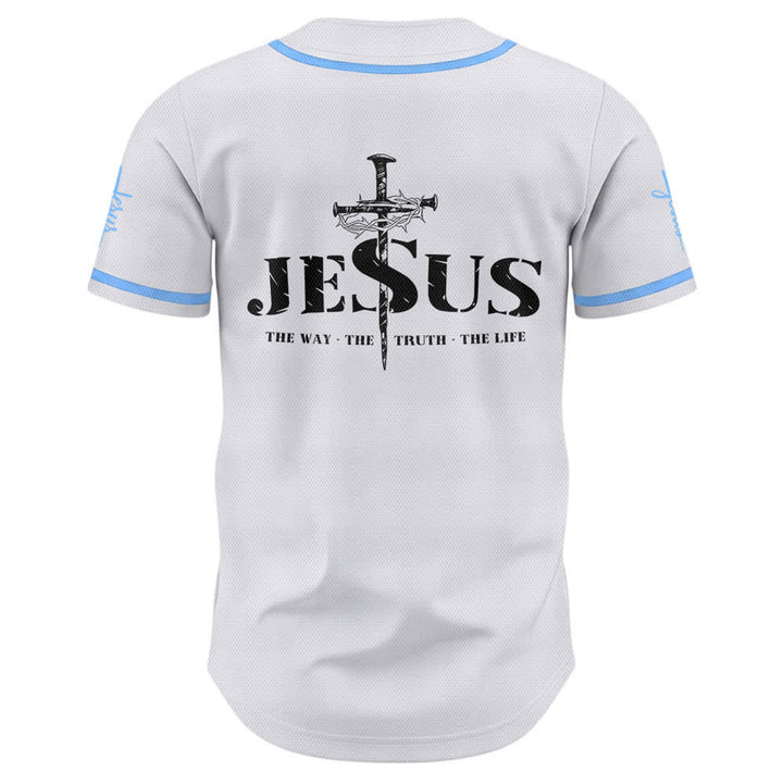 Christianartworkshop Dual‑Side Jesus The Way The Truth Cross Print Baseball Jersey - image 37