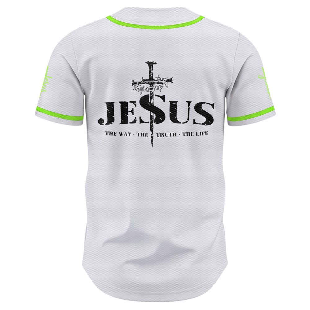 Christianartworkshop Dual‑Side Jesus The Way The Truth Cross Print Baseball Jersey - image 51