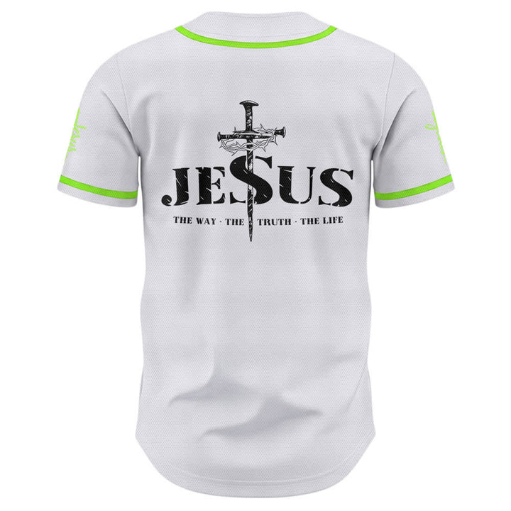 Christianartworkshop Dual‑Side Jesus The Way The Truth Cross Print Baseball Jersey - image 51