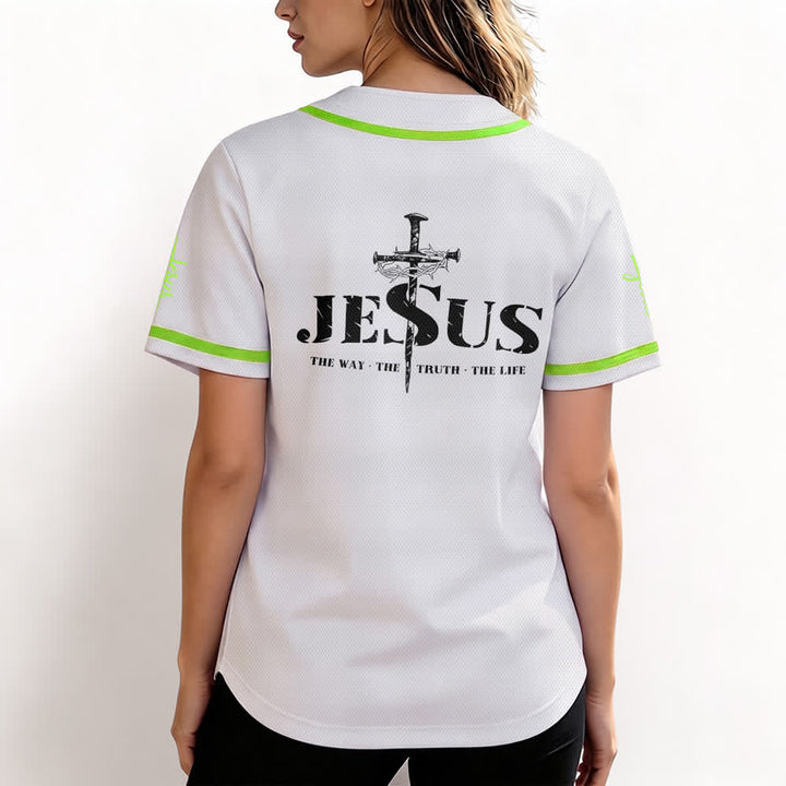 Christianartworkshop Dual‑Side Jesus The Way The Truth Cross Print Baseball Jersey - image 53