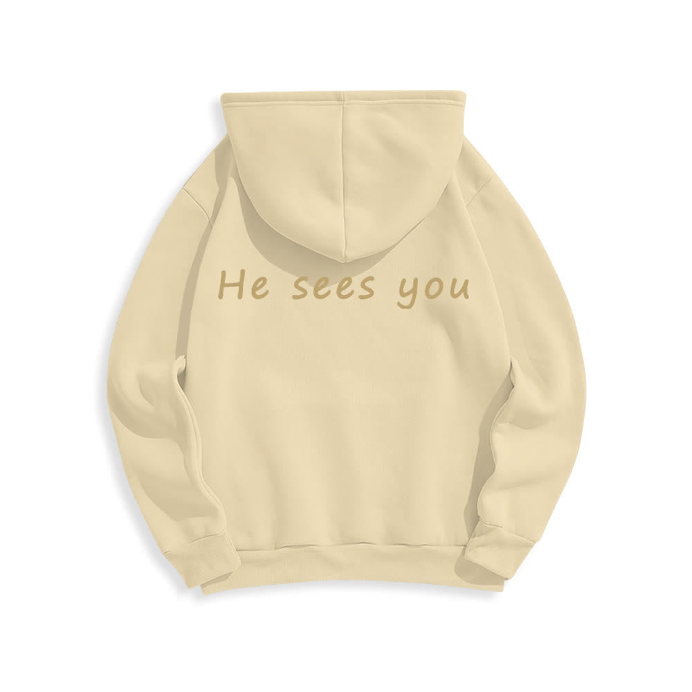 Christianartworkshop He Sees You Heather Gray Comfort Fit Pullover Hoodie - image 7