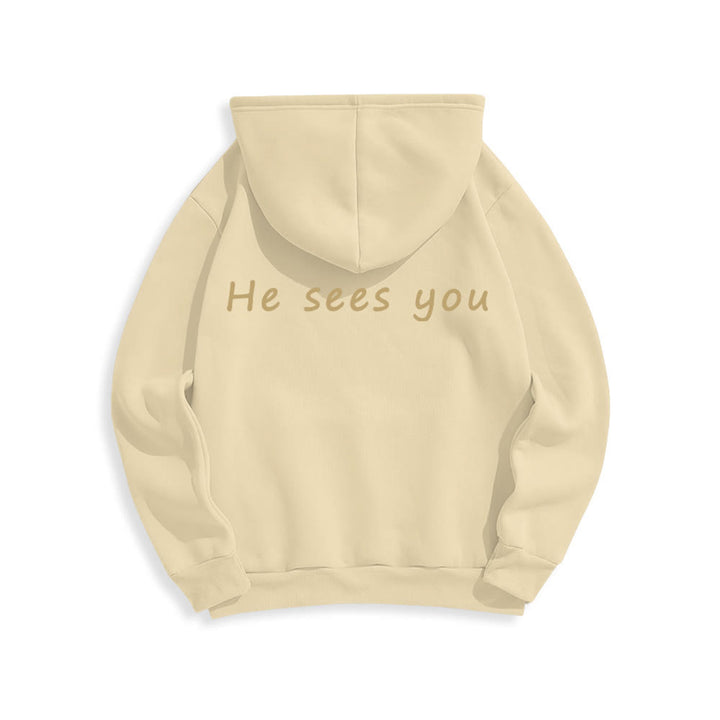 Christianartworkshop He Sees You Heather Gray Comfort Fit Pullover Hoodie - image 7