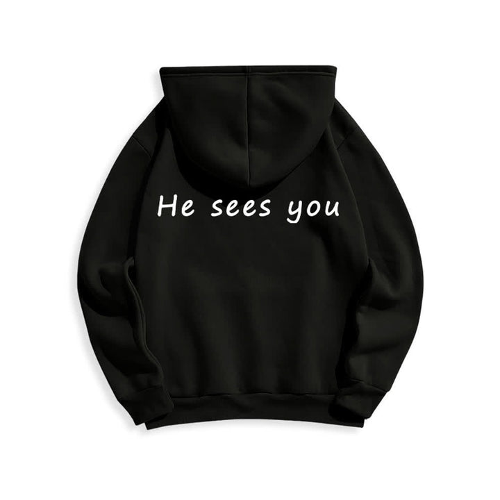 Christianartworkshop He Sees You Heather Gray Comfort Fit Pullover Hoodie - image 10