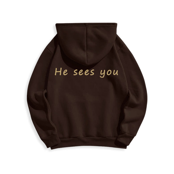 Christianartworkshop He Sees You Heather Gray Comfort Fit Pullover Hoodie - image 13