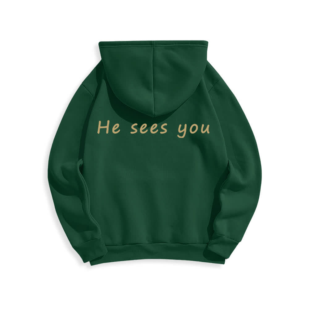 Christianartworkshop He Sees You Heather Gray Comfort Fit Pullover Hoodie - image 22
