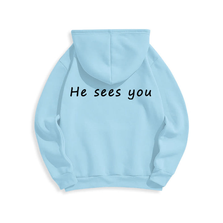 Christianartworkshop He Sees You Heather Gray Comfort Fit Pullover Hoodie - image 19