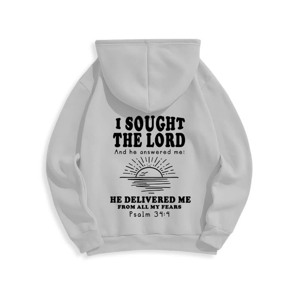 Christianartworkshop I Sought The Lord Psalm 34:4 Sunrise Pullover Hoodie - image 13