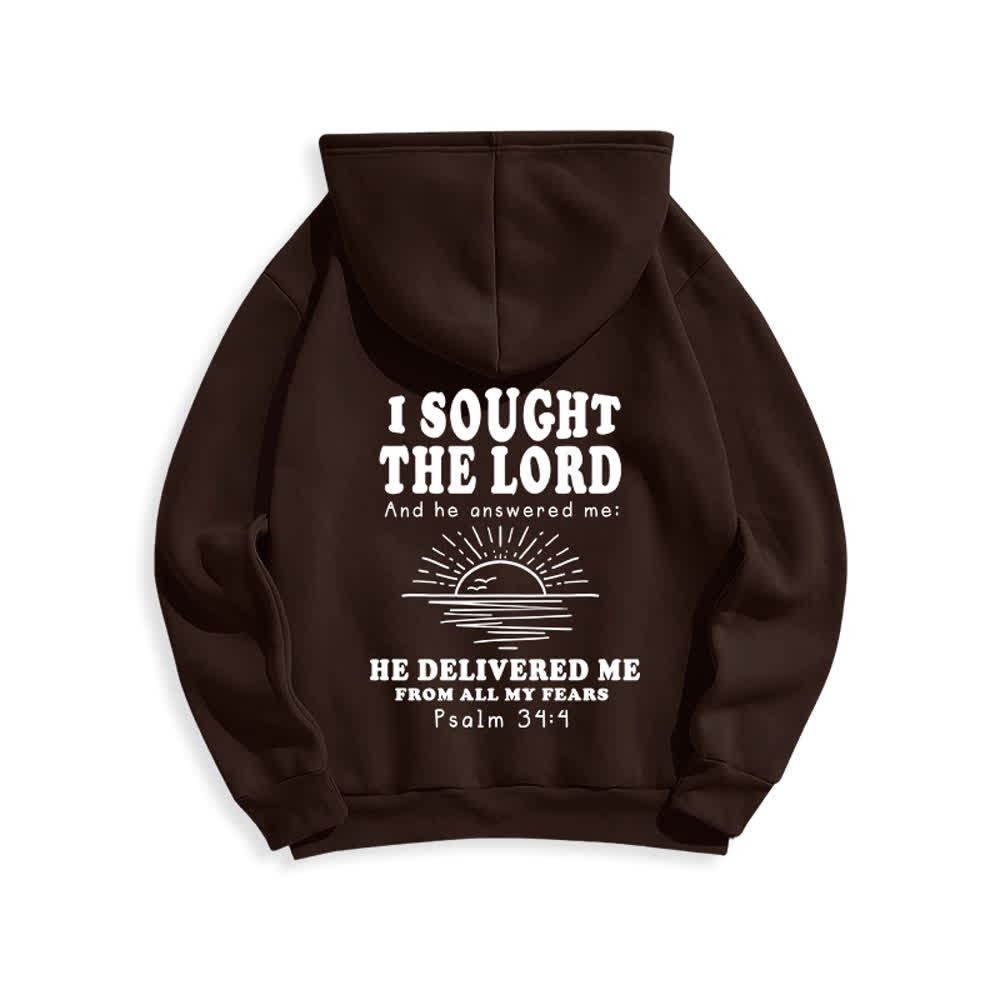 Christianartworkshop I Sought The Lord Psalm 34:4 Sunrise Pullover Hoodie - image 10
