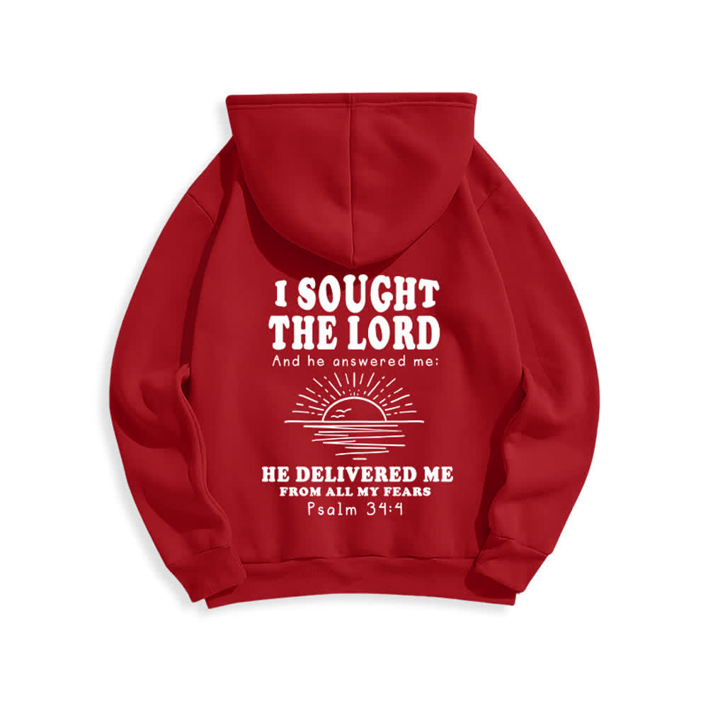 Christianartworkshop I Sought The Lord Psalm 34:4 Sunrise Pullover Hoodie - image 7