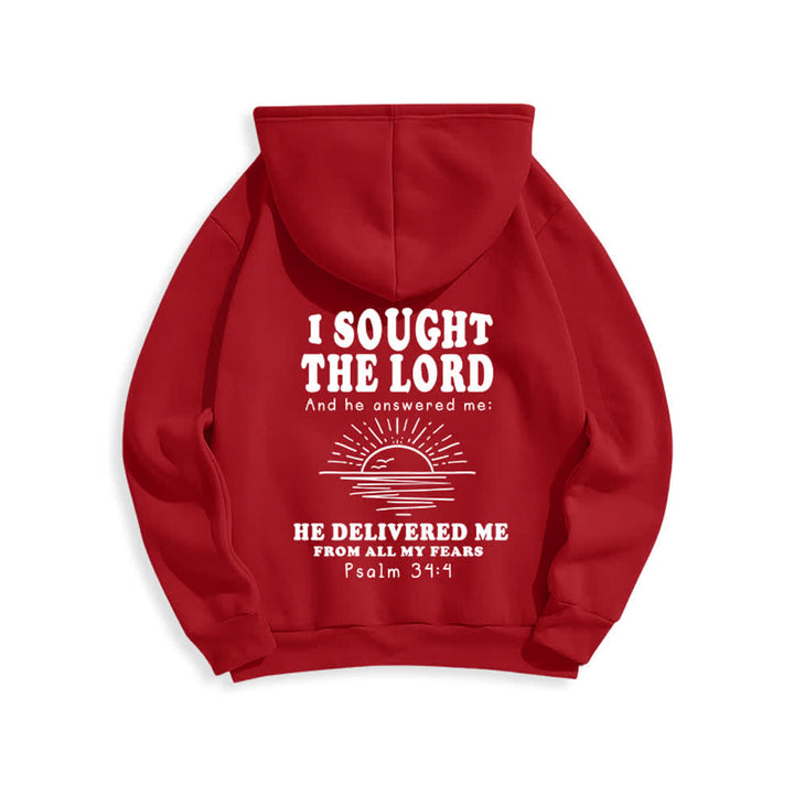 Christianartworkshop I Sought The Lord Psalm 34:4 Sunrise Pullover Hoodie - image 7