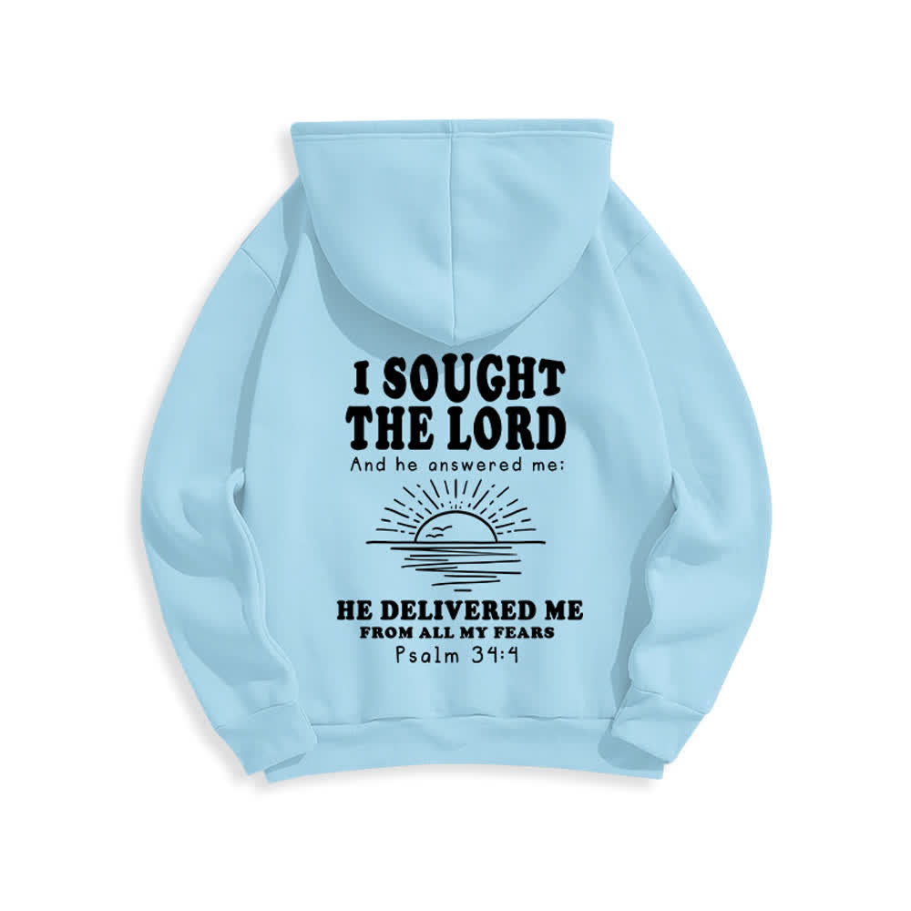 Christianartworkshop I Sought The Lord Psalm 34:4 Sunrise Pullover Hoodie - image 22