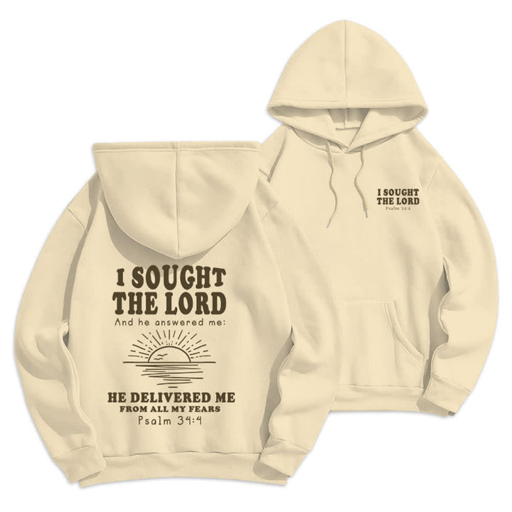 Christianartworkshop I Sought The Lord Psalm 34:4 Sunrise Pullover Hoodie - Beige - 2XL - image 15