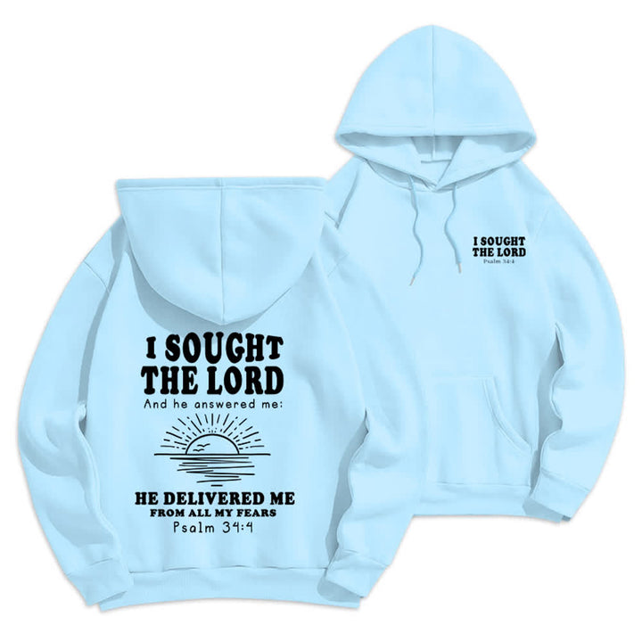Christianartworkshop I Sought The Lord Psalm 34:4 Sunrise Pullover Hoodie - Blue - 2XL - image 21