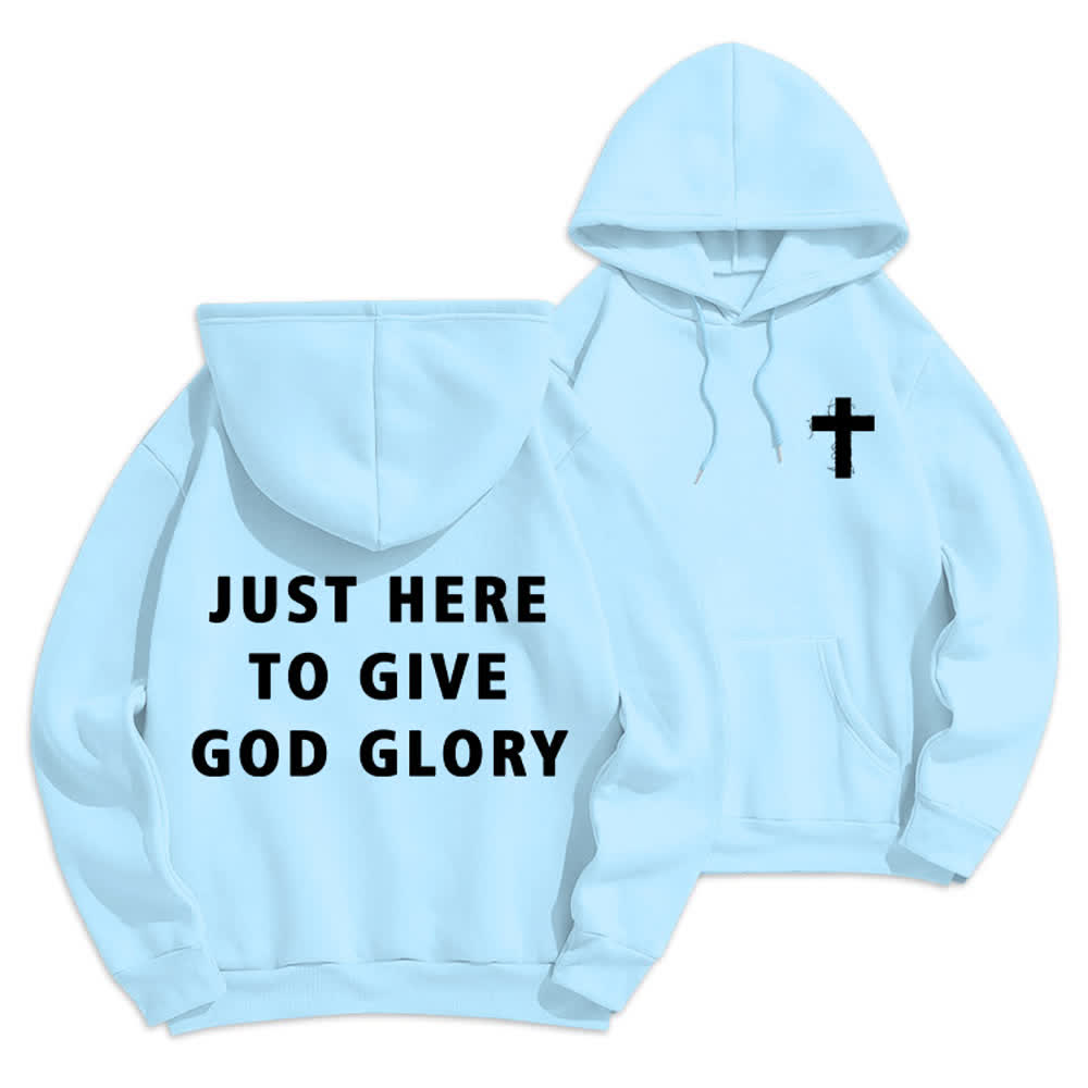 Christianartworkshop Just Here To Give God Glory Oversized Pullover Hoodie - Blue - 2XL - image 3