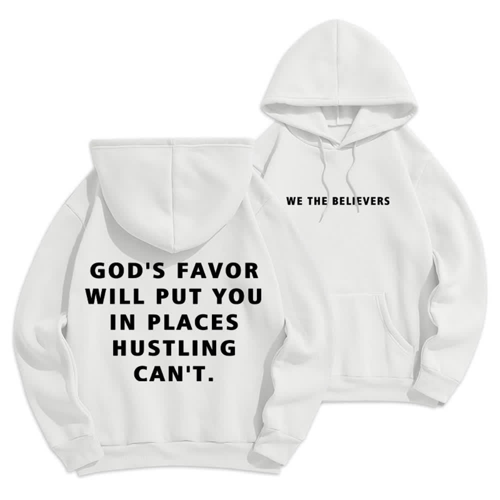 Christianartworkshop God's Favor Streetwear Fleece Lined Pullover Hoodie - White - 2XL - image 3