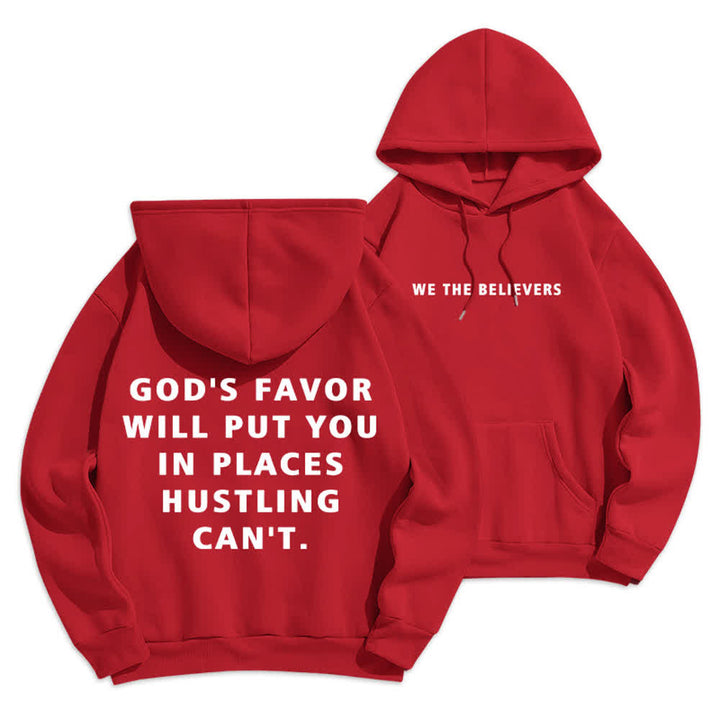 Christianartworkshop God's Favor Streetwear Fleece Lined Pullover Hoodie - Red - 2XL - image 6