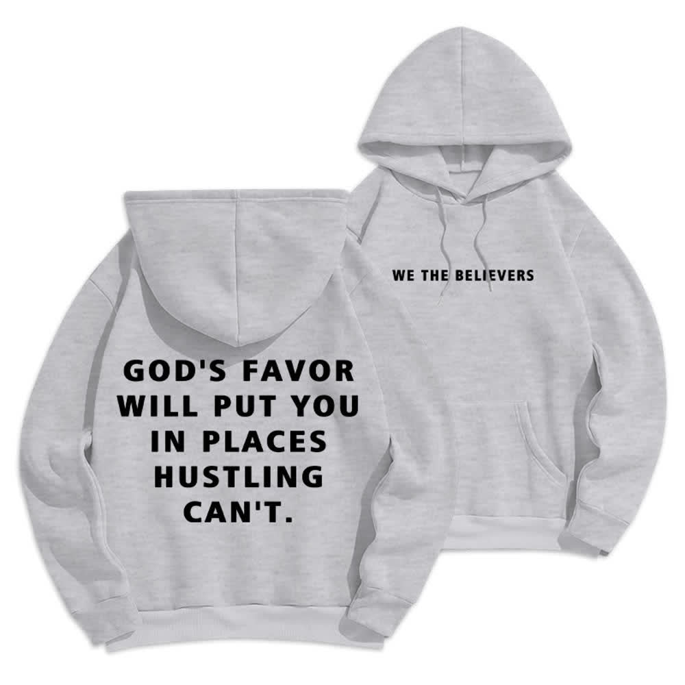 Christianartworkshop God's Favor Streetwear Fleece Lined Pullover Hoodie - Grey - 2XL - image 12