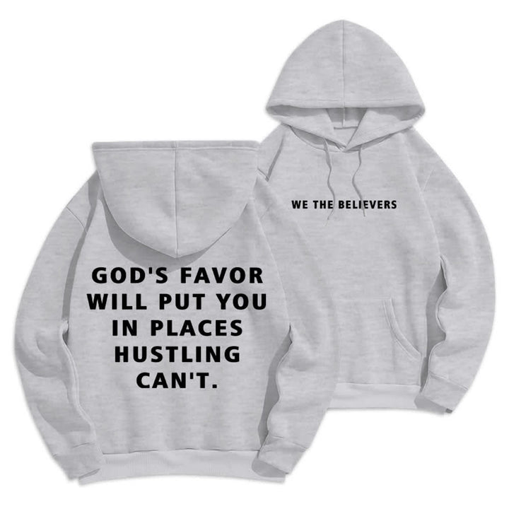 Christianartworkshop God's Favor Streetwear Fleece Lined Pullover Hoodie - Grey - 2XL - image 12