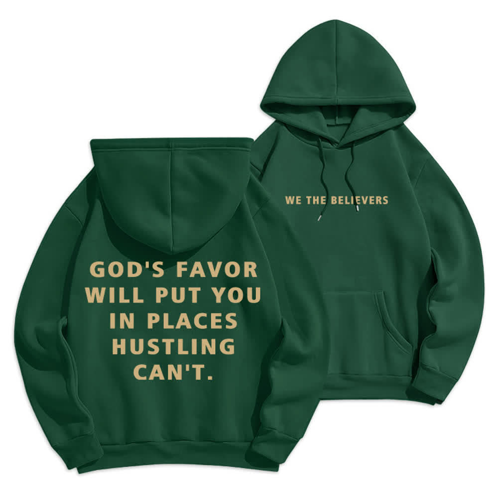 Christianartworkshop God's Favor Streetwear Fleece Lined Pullover Hoodie - Green - 2XL - image 9