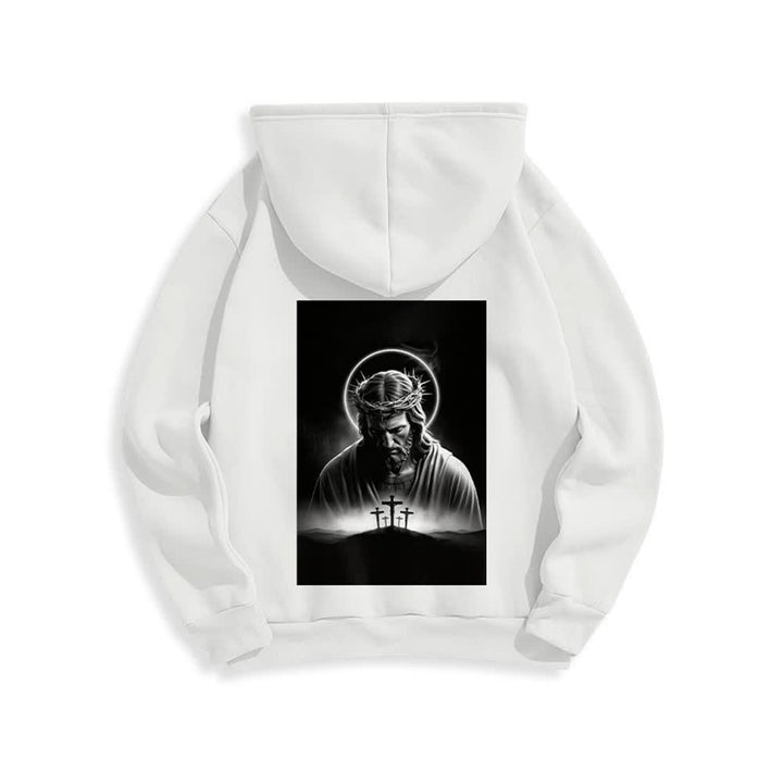 Christianartworkshop Crown Of Thorns Back Print Fleece Lined Hoodie - image 4